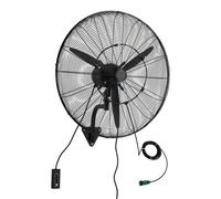 Ventilateur mural, ventilateur suspendu de 760 mm avec oscillation et brumisation, indice de protection IP44, 3 vitesses, puissant, portée de l'air importante, contrôle mécanique, idéal pour les envir