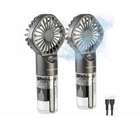 Ventilateur nomade avec vaporisateur - Pearl - Rechargeable - 4 vitesses - 20 ml - 2 pièces