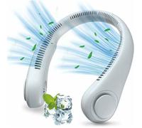 Ventilateur Nuque Portable, USB, 1200mAh, 3 Vitesses, Mains Libres, Ventilateur Réglable à 360° pour Bureau et Voyage.