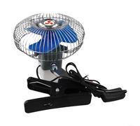 Ventilateur oscillant en métal pour camion 12 V 24 V avec clip solide, circulateur de refroidissement silencieux et long câble d'alimentation noir (15,2 cm 24 V)