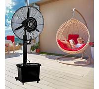 Ventilateur oscillant extérieur de 26 Pouces, Ventilateur brumisateur sur Pied, 3 Vitesses, Ventilateur Noir à Haute Vitesse, 30 Pouces (Taille: 380W/30 Pouces) (Noir 320W/26 Pouces)