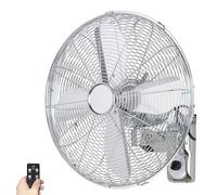 Ventilateur Oscillant Mural, Style Rétro Vintage, Avec Télécommande, 3 Vitesses De Ventilation Et Oscillation À 120° (Gauche/Droite), Ventilation Puissante Pour Usage Industriel Et Commercial - Rouge