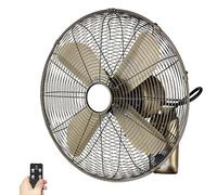 Ventilateur Oscillant Mural, Style Rétro Vintage, Avec Télécommande, 3 Vitesses De Ventilation Et Oscillation À 120° (Gauche/Droite), Ventilation Puissante Pour Usage Industriel Et Commercial -01, Bl