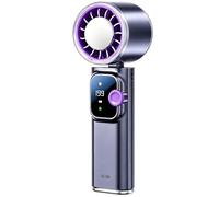 Ventilateur personnel pliable, gadget de refroidissement à haute vitesse, ventilateur à longue durée de vie avec contrôle multi-vitesse, circulation d'air légère, accessoire d'extérieur avec design