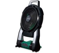 Ventilateur pivotant 18V inclus adapt. 220V Solo, 7,5 heures d’autonomie livré en carton, faible niveau sonore, vit de l’air réglable Basse 135m/s ou Haut 165m/s, temporisateur à 3 positions (1, 2, 4