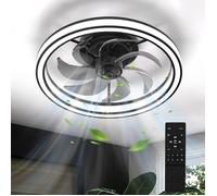 Ventilateur Plafond 48Cm, 36W Silencieux Plafonnier Ventilateur Et Télécommande Dimmable, 6 Vitesses, Moderne Ventilateurs De Plafon