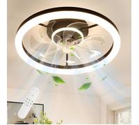 Ventilateur Plafond 50Cm, 36W Silencieux Plafonnier Ventilateur Et Télécommande Dimmable, 6 Vitesses, Moderne Ventilateurs De Plafon