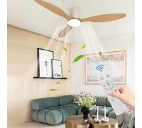Ventilateur plafond avec éclairage et télécommande,Marron,diamètre 105cm,réglable avec trois températures couleur,ventilateur plafond encastré moderne,3 pales,adapté salons,chambres (Marron, Petit)