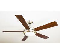Ventilateur plafond avec Lampe et Télécommande URSA Pales Noyer & Argent 132 cm