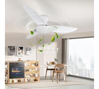 Ventilateur Plafond avec Lumiere,100CM 3 Pales Reversible Silencieux Ventilateurs de Plafond,Plafonnier Ventilateur avec Telecommande APP,6 Vitesses Dimmable Lampe Ventilateurs Plafon ,Blanc