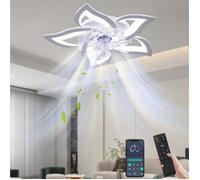 Ventilateur Plafond avec Lumière Dimmable Eclairage 3 Couleurs Lumière du Ventilateur de Plafond pour Salle À Manger Salon