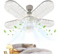 Ventilateur plafond avec lumière LED | Lampe 6 Vitesses | Ventilateur Au Plafond Pour Chambre Avec Télécommande LED Gradable
