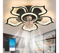 Ventilateur Plafond Avec Lumiere Led Modernes À Intensité Variable Plafonnier Ventilateur De Plafond And Remote Control/App Minuterie Réversible 6 Vitesses Mute Fleur Adapté Au Salon Chambre Coucher