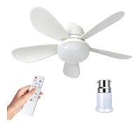 Ventilateur plafond avec lumière télécommande, douille E27/B22, LED dimmable 40W, 52 cm, 3 vitesses silencieux pour salon chambre