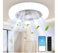 Ventilateur plafond,avec lumières,télécommande,3 vitesse,lampe de décoration de chambre à coucher,pales invisibles,rétractable,52cm