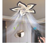 Ventilateur Plafond avec télécommande, minuterie, design en forme de fleur, plafonnier pour chambre à coucher, cuisine 69 cm, 50W