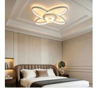 Ventilateur plafond blanc Profil extra-plat APP/télécommande 6 vitesses Pales réversibles LED