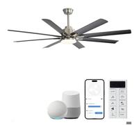 Ventilateur plafond grand format 168cm66 pouces 8 pales,éclairage LED ajustable,moteurCC6 vitesses réversibl VENTILATEUR DE PLAFOND