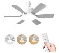 Ventilateur plafond LED 40W - 3 vitesses moteur silencieux télécommande minuterie - E27
