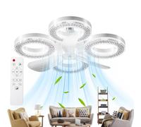 Ventilateur plafond lumineux Gradable faible bruit avec télécommande | Ventilateur plafond avec éclairage pour Salon, Cuisine, Salle à Manger, Salle de Bain, Garage, Bureau,