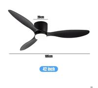 Ventilateur plafond - - Modèle Silencieux - 107CM - 6 Vitesses - Télécommande LED