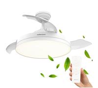 Ventilateur plafond pliable - Mellerware - Ultra-silencieux - Lumière LED 36W - Diamètre 106 cm - Pales rétractables