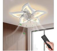 Ventilateur plafond silencieux chambre 69 cm - Plafonnier ventilateur avec variateur infini, 3 températures de lumière,