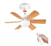 Ventilateur-plafonnier E27 effet bois - Pales amovibles - 3 vitesses - Fonctionnement silencieux - 40 W - Montage sur douille