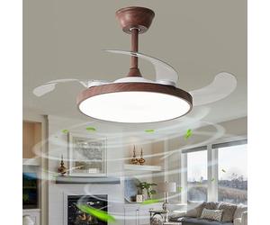Ventilateur plafonnier invisible, ventilateur de plafond rétractable avec éclairage, design moderne, réversible, avec lumière, variateur d'intensité, idéal pour chambre, salon, chambre d'enfant - Imit