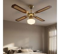 Ventilateur Plafonnier LED Interrupteur à Tirette à Droite Rotation À Braun D
