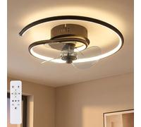 Ventilateur Plafonnier Schlafzimmerleuchte Dimmable LED Télécommande Tdc