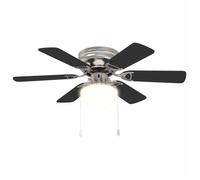 Ventilateur plafonnier - Ventilateur de plafond avec lumière - vidaXL - acier chromé et bois technique - noir - Ø 82 cm 7127689