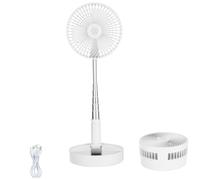 Ventilateur pliable, 86,4 cm, ventilateur électrique USB extensible, portable, sur pied, tête rotative à 180°, ventilateur de bureau silencieux avec ventilateur pliable à 4 vitesses pour chambre à