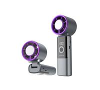Ventilateur pliable à grande vitesse,ELVANZA Ventilateur,3 en 1 (à porter autour du cou, à main et de bureau),puissance de ventilation turbo,batterie