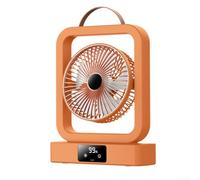 Ventilateur pliable avec minuteur, lecture numérique, alimenté par USB, bureau mural compact pour flux d'air hybride à faible bruit pour camping, voyage, salon, 21 cm - Bleu (orange)
