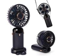 Ventilateur pliable rechargeable via mini-USB, 5 vitesses, à entraînement électrique, alimenté par batterie, pour une utilisation à la maison et en voyage