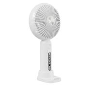 Ventilateur Portable 3 Vitesses 8h Rechargeable avec Base Support Smartphone Blanc