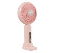 Ventilateur Portable 3 Vitesses 8h Rechargeable avec Base Support Smartphone Rose
