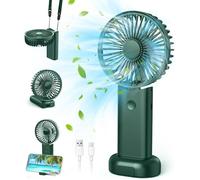 Ventilateur portable 5-en-1 silencieux à piles : bureau, voiture, camping, maquillage & extérieur - 3 vitesses