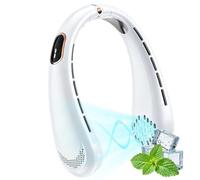 Ventilateur portable 5 vitesses sans pales rechargeable par USB | Ventilateur multi-angle réglable autour du cou pour le travail, le bureau, la lecture, les voyages, le sport en plein air