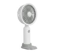 Ventilateur Portable à 3 Niveaux avec Base Support pour Smartphone Blanc / Gris