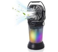 Ventilateur portable à brume,OMOZUN,ventilateur rafraîchissant à eau,ventilateur d'extérieur,grand réservoir de 2 000 ml,moteur sans balais,oscillation à 180°,15 000 mAh,noir noir