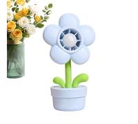 Ventilateur portable à main à 3 vitesses | Ventilateur USB rechargeable en forme de pot de fleurs, réglable, veilleuse de dessin animé pour enfants adultes