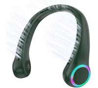 Ventilateur portable à suspendre au cou - Ventilateur mains libres - Refroidissement personnel - Conception sans pales - Batterie 4000 mAh - Vert foncé