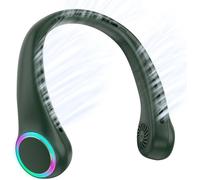 Ventilateur portable à suspendre au cou - Ventilateur mains libres - Refroidissement personnel - Conception sans pales - Batterie 4000 mAh - Vert foncé