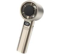Ventilateur portable à vitesse variable,ELVANZA Ventilateur,moteur de sèche-cheveux haute vitesse,guidage du flux d'air par surpression à tourbillon,autonomie prolongée de 1 800 mAh,couleur dorée dore