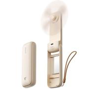Ventilateur portable Aecooly USB rechargeable, 24 h d'autonomie, pliable et léger pour voyage, été ou cadeau - beige