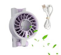 Ventilateur portable | Clip sur USB rechargeable | Ventilateur de poche de voyage avec 5 vitesses, pour la maison, le bureau, la salle de sport, les voyages, la randonnée, le camping, la course à pied