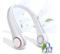 Ventilateur Portable Cou Sans Feuilles, Ventilateur Portable Nuque Rechargeable par USB, Ventilateur D'encolure Réglable à 360°