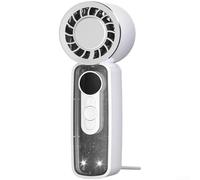 Ventilateur portable de refroidissement à glace avec 199 vitesses, rechargeable par USB avec plaque de refroidissement semi-conductrice, lumière LED intégrée pour voyage, trajets en plein air (pack de